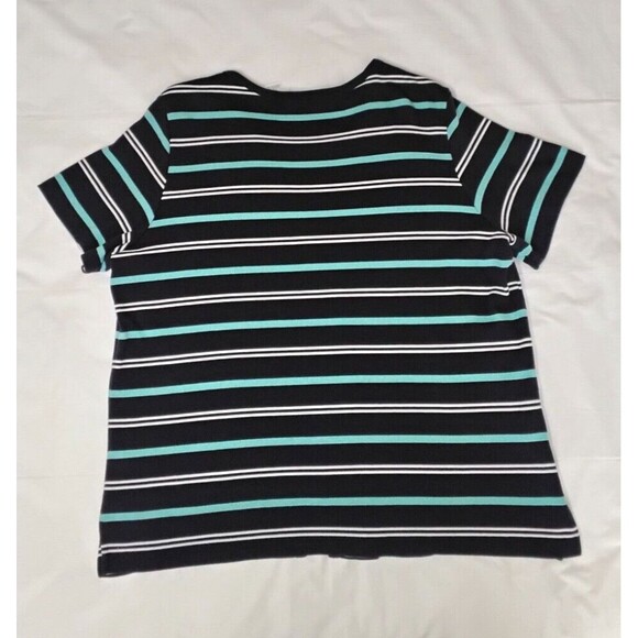 Alfred Dunner Striped Sweater Short Sleeve With Rhinestones Size Large - Picture 8 of 8
